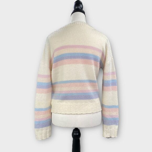 $188 Rails Sweater Womens X-Small Lani Sunset Striped Wool Alpaca Cream Colorful - Picture 2 of 14